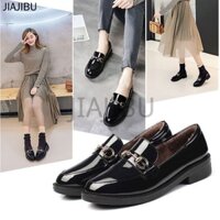 Size 35-43 Giày Lười Đế Dày Phong Cách Anh Quốc Giày Nữ Cỡ Lớn Non-slip Thick Heel Lolita Shoes Korean Fashion Retro Mary Jane Shoes Gothic Patent Leather Doll Shoes Japanese JK Uniform Cosplay Shoes Giày Da Nhỏ Y2K Phong Cách Đại Học