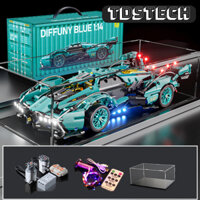 Size 35cm - 1:14 Lắp ráp Mô Hình Xe đua Oto V12 Blue, siêu xe xếp hình oto Xe tăng ,Lắp ghép technic
