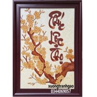 [size 35x50] Gỗ in mẫu size 35x50 + 1 Combo nguyên liệu làm tranh gạo Phúc Lộc Thọ 35x50