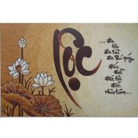 [size 40x60] Combo làm tranh gạo chữ Lộc hoa sen