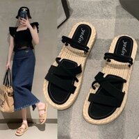 Size 43 Dép La Mã Size Lớn Nữ Mặc Ngoài Hai Trong Một Hai Trong Một 2024 Ra Đi Biển Gót Bằng Tất Cả Trận Đấu
