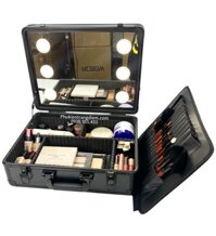 [SIZE 44CM] Cốp Đựng Đồ Trang Điểm Xách Tay Có Gương Đèn LED Cỡ Vừa - D730