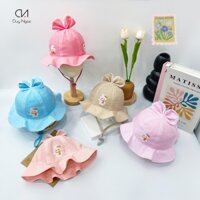 (Size 46) Nón mũ vành trẻ em dành cho bé 1-2 tuổi cao cấp Duy Ngọc - Thỏ Bunny, chất liệu Cotton cao cấp (4671)