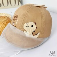 (Size 48) Nón kết trẻ em cao cấp cho bé từ 1 đến 3 tuổi Duy Ngọc - Khăn Dino đáng yêu, chống nắng vượt trội (6422)