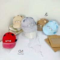(Size 48) Nón kết trẻ em cao cấp cho bé từ 1 đến 3 tuổi Duy Ngọc - Khăn Thêu Mèo đáng yêu, chống nắng vượt trội (5968)
