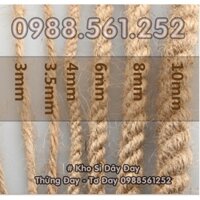 size 4mm - Cuộn 100m dây thừng đay gai, dây bố trang trí quán, tiệc, decor nhà cửa