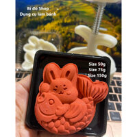Size 50g 75g 150g - Khuôn trung thu lò xo 2023 THỎ CƯỠI CHÉP 1 mặt 1 nhấn khuôn bánh dứa - Bí đỏ shop dụng cụ làm bánh