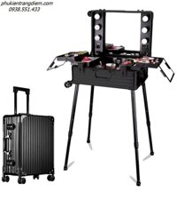 [SIZE 65CM] Cốp Thùng Trang Điểm Full Nhôm Có Gương Đèn & Chân Cao Cấp