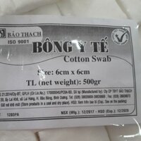 (size 6cmX6cm)Bông Y Tế Cắt Sẵn Bảo Thạch  | Bông Tẩy Trang Cắt Sẵn