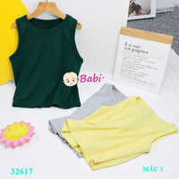 (Size đại 30- 50kg) Combo 3 Áo Thun Croptop Sát Nách Bé Gái, Set 3 áo thun balo croptop cho bé gái mặc hè