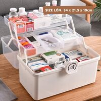 [SIZE ĐẠI] Hộp Đựng Thuốc Vuông Gia Đình 3 Tầng Hộp Y Tế Phân Loại Thuốc Cỡ Lớn Siêu Tiện Dụng Kho Sỉ Gia Dụng 0806