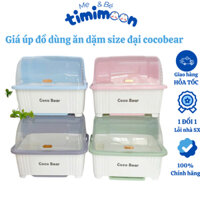 [Size Đại] Khay Úp Chén Bát Cocobear, Giá Úp Bát Đĩa Coco bear Size To Có Nắp Đậy Khay Hứng Nước