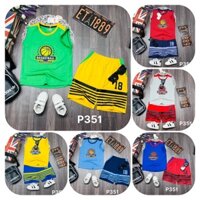 [SIZE ĐẠI] SÉT BỘ THUN 3 LỖ THỂ THAO BÉ TRAI BÓNG RỔ