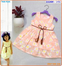 SIZE ĐẠI_Đầm hoa cúc phối nịt bím xinh xắn cho bé ngày hè