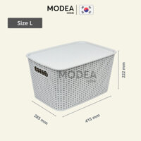 [Size L] Rổ nhựa có nắp đựng đồ đa năng xuất Hàn cao cấp