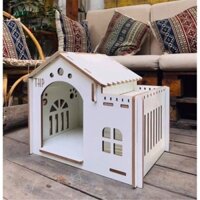 Size L(5-10kg) Nhà gỗ MDF giá rẻ cho thú cưng.