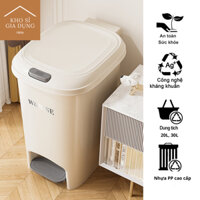 [SIZE LỚN 30L] Thùng Rác Đạp Chân Nắp Bật Có Xô 2 Lớp Sức Chứa Lớn 30L Nhựa PP Cao Cấp SMARTHOME