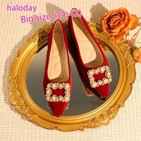 [Size lớn 34-42]✨Đỏ Trung Quốc Giày Cưới Cô Dâu Giày Nướng Đế Bằng Giày Nữ Cưới Hiển Thị Ông Quần Áo Chủ Váy Cưới Hai Mặc✨Đế mềm kích thước tiêu chuẩn Không mài chân Không mỏi chân 3L0O