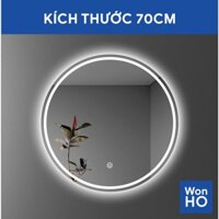 [Size Lớn 70cm] Gương LED treo tường, Gương LED treo tường nhà tắm, bàn trang điểm phòng ngủ, cảm ứng tắt mở tiện