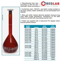 [Size lớn] Bình định mức nâu ISOLAB Class A 1000 2000 ml nút nhựa, có VAT
