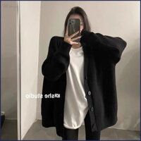 Size Lớn Giữa Chiều Dài Áo Len Cardigan Áo Khoác Nữ Phong Cách Lười Ôm Hơn Nhìn Đan