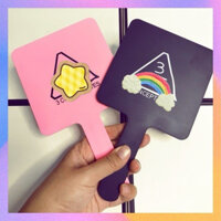 [Size Lớn] Gương Trang Điểm Cầm Tay Cao Cấp Nhiều Màu - Gương Soi Mini Trang Điểm Nhỏ Gọn Bỏ Túi Xách Có LOGO 3CE