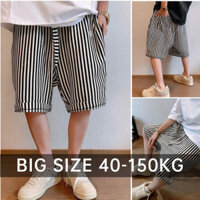 Size Lớn  Quần Short Nam High Street Rời Đen Trắng Dọc Sọc Tất Cả Trận Đấu Mỏng Hơn Nhìn F