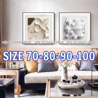[SIZE LỚN Tranh phòng khách khổ vuông in vải canvas khung cao cấp loại 1 tặng kèm đinh treo chắc chắn