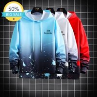 Size M-5XL cotton áo khoác nam hoodie Tay Dài Dáng Rộng Tie nhuộm chữ in Phong Cách Đường Phố Mỹ Thời Trang Unisex