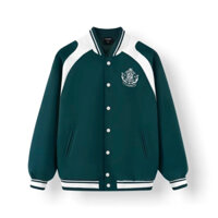 [SIZE M] Áo Khoác Varsity Xanh Rêu