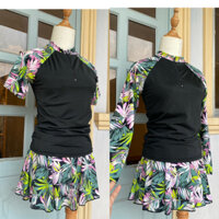 SIZE : M L Xl 2Xl Đồ bơi 2 mảnh kính đáo áo phối dây kéo có sẵn mút ngực chân váy xoè lưng cao có quần đùi bên trong