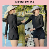 [Size M, L, XL, XXL] Đồ Bơi Kín Đáo EMMA Năng Động, Chống Nắng, Che Khuyết Điểm, Quần 2 Lớp, Vải Thun Lạnh Co Giãn