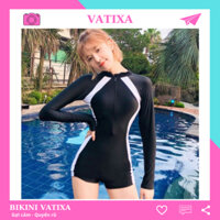 [Size M,L,XL] Bikini nữ kín đáo đồ bơi đi biến 1 mảnh khóa kéo thể thao VATIXA BKN18