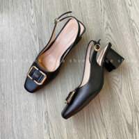 (Size ngoại cỡ 35-42) Giày Cao Gót Nữ Bít Mũi 5 Phân Mũi Vuông,Guốc Đế Vuông 5cm Dáng Slingback Hở Gót Công Sở - bigsize