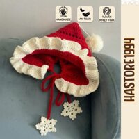 [Size người lớn+trẻ em]Nón len Noel, nón giáng sinh handmade tai bèo xinh xắn