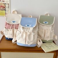 [SIZE NHỎ] Balo vải dù, thiết kế nắp đậy phối màu tone pastel, phụ kiện Nữ xinh, có sẵn Đà Nẵng.