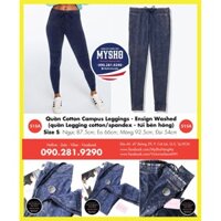 (Size S 15) Quần cotton Campus Legging, màu xanh washed, có túi hông - Hàng nhập Pink, Victoria's Secret USA