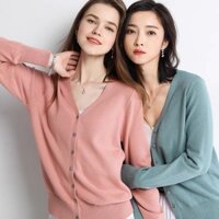 [SIZE S_XL] MS100 Áo khoác cardigan len nữ lông cừu mềm mịn, big size