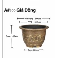 Size To- Chậu nhựa giả đồng hàng nhập khẩu siêu dày dặn, hàng có đục lỗ tồng cây và không đục lỗ để nuôi cá, trồng sen