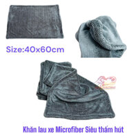 SIZE TO Khăn rửa xe ô tô 2 lớp siêu thấm Microfiber SIZE 40x60cm khăn lau 3m chuyên dụng cho xe ô tô xe hơi xe máy