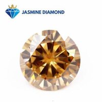 Size từ 4-7.5 ly Kim cương nhân tạo Mỹ Moissanite giác cắt tròn màu Champagne - C&amp;C,5.0 ly