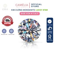 (Size từ 4-7.5 ly) Kim cương nhân tạo Mỹ Moissanite giác cắt tròn Lucky Star (16H&A) - CAMELIA