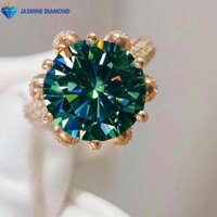 Size từ 4-7.5 ly Kim cương nhân tạo Mỹ Moissanite giác cắt tròn màu xanh lá - GRAC&amp;C,4.0 ly