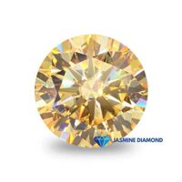 Size từ 8-10.5 ly Kim cương nhân tạo Mỹ Moissanite giác cắt tròn màu Champagne - C&amp;C,8.0 ly