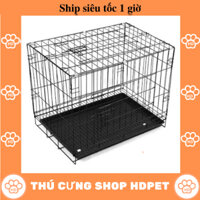 (Size XL) Lồng nuôi chó mèo gấp gọn mẫu mới sơn tĩnh điện -tặng kèm khay vệ sinh