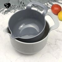 Sjjl 4 Cái / bộ Bộ Bát Trộn, Nhựa Có Tay Cầm Bát Salad, Nhiều Năng Lực Xếp Chồng Với Vòi Đổ Đồ Ăn Nhẹ Dung Tích Lớn Lưu Vực Rau Củ