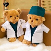 Sjjl Bác Sĩ Gấu Nhồi Bông, Áo Trắng Đồng Phục Y Tá Gấu Sang Trọng, Trường Đại Học Bệnh Viện Cuddly 30cm Động Vật Sang Trọng Gấu Quà Tặng Sinh Nhật