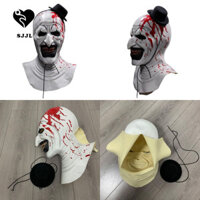 Sjjl Clown Cosplay Mask, Mặt nạ cao su toàn mặt đẫm máu đáng sợ, Ý tưởng quà tặng độc đáo Mũ đen thanh lịch thực tế Mũ chi tiết sống động Mũ đầu chú hề Cove Bar Club Rave Party