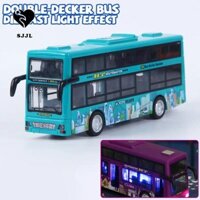Sjjl Double Decker Bus Model, Light Music City Bus Pull Back Vehicles Toy, Quà tặng sinh nhật Mở cửa Mô hình xe buýt tham quan chạy bằng ma sát quán tính Học sinh trẻ em
