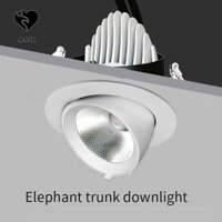 Sjjl Elephant Trunk Lamp, Đèn chiếu sáng điểm có thể điều chỉnh độ sáng Đèn Led âm trần, Chống chóng mặt 7W 12W 220V 110V Có thể điều chỉnh góc xuống Đèn chiếu sáng phòng khách